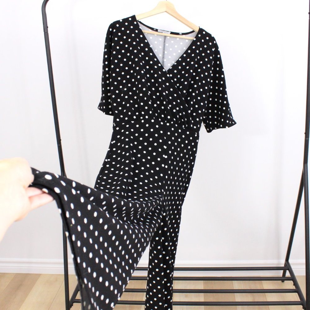 Lily Morgan Black Polka Dot Jumpsuit - Picture 1 of 5